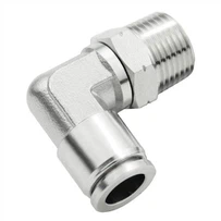 Kolanko Push Fit do podłączenia, 1/2 OD X 1/8 NPT Męska rura Adapter kolanka 90 stopni 304 Złącze powietrza ze stali nierdzewnej